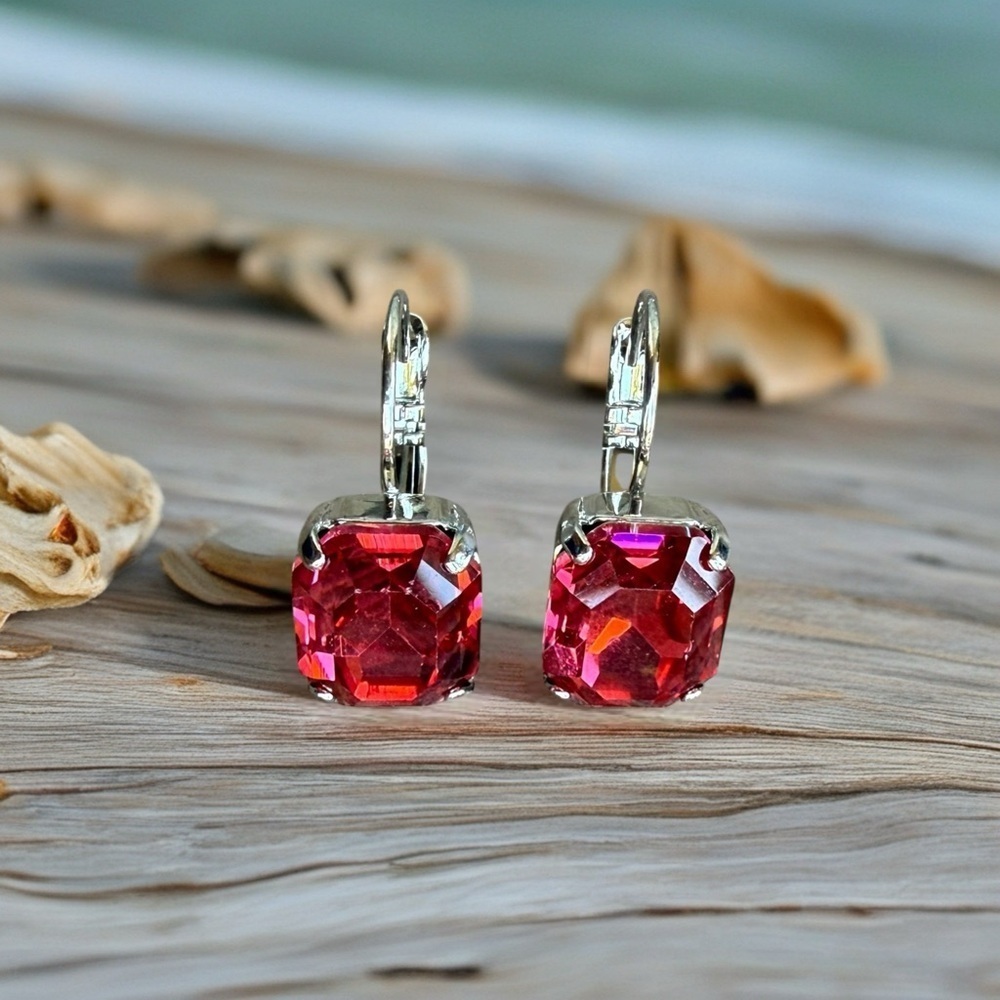 Handcrafted earrings with sparkly Austrian crystal